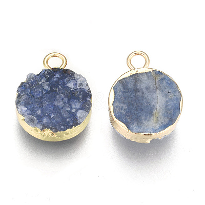 Natural Druzy Agate Pendants G-L566-A03-1