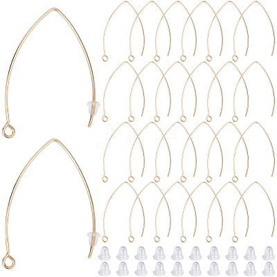 40Pcs 304 Stainless Steel Earring Hooks STAS-SP0001-40G-1