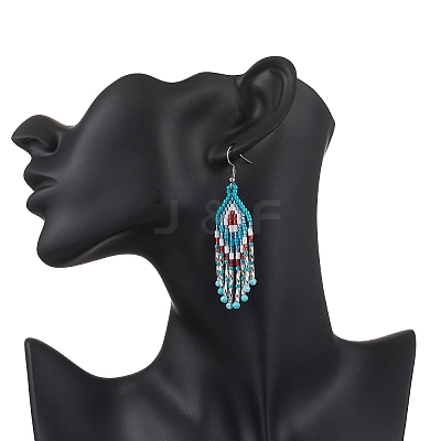 Natural Apatite Rhombus Dangle Earrings EJEW-MZ00567-02-1