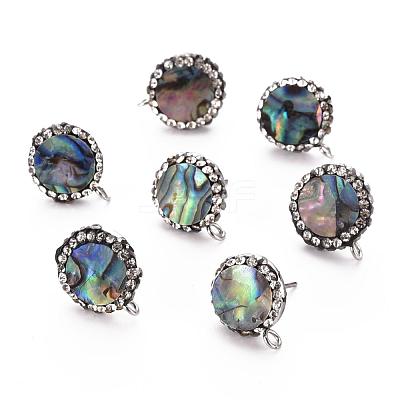 Abalone Shell/Paua Shell Stud Earring Findings X-EJEW-S198-03-1