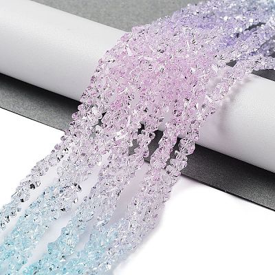 Transparent Glass Bead Strands X-GLAA-H023-03L-1