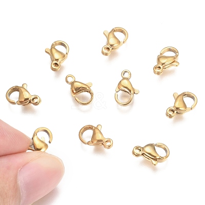 304 Stainless Steel Lobster Claw Clasps STAS-T040-PJ212-10-1