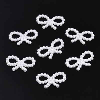 Rainbow ABS Plastic Imitation Pearl Links OACR-T015-01-14-1
