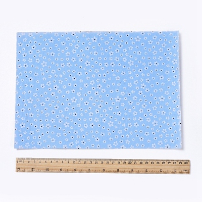Floral Pattern Printed A4 Polyester Fabric Sheets DIY-WH0158-63A-11-1