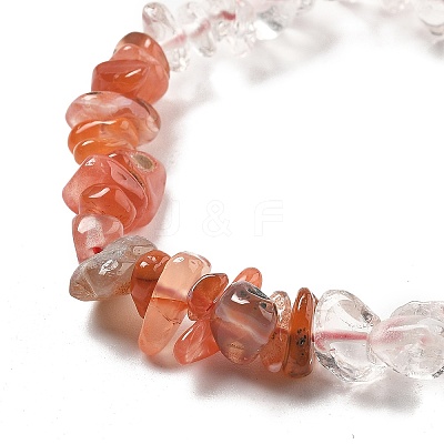 Natural Quartz Crystal & Carnelian Beads Strands G-L610-A29-01-1