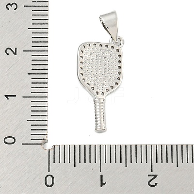 Rack Plating Brass Micro Pave Clear Cubic Zirconia Pendants KK-U021-08P-1