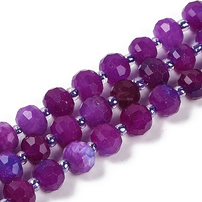 Natural Dyed White Jade Beads Strands G-H057-A22-05-1