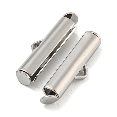 Brass Slide On End Clasp Tubes KK-N254-119P-03-1
