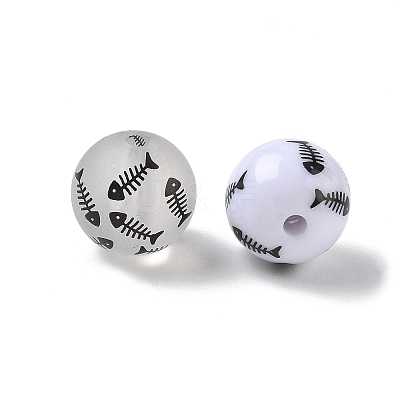 Printed Opaque & Frosted Transparent Acylic Beads AC-CBAE004-05B-1