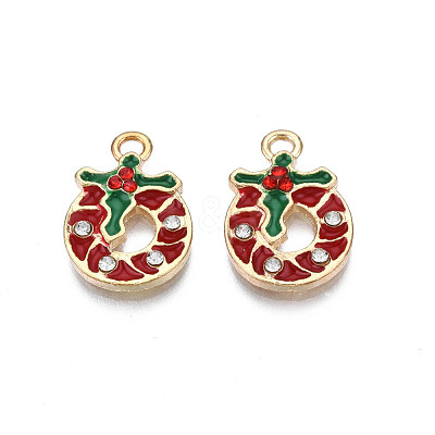 Rack Plating Alloy Enamel Pendants ENAM-N055-152-1