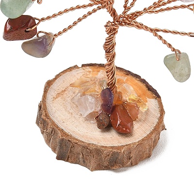 Natural & Synthetic Mixed Gemstone Chips Tree of Life Decorations GG-CBAEDF6-01K-1