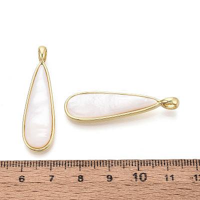 Natural White Shell Pendants X-KK-T073-65B-1