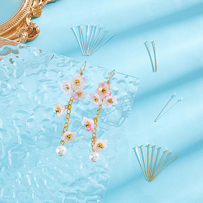 100Pcs 2 Colors Brass Flat Head Pins KK-UN0003-99-1