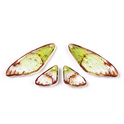 Transparent Resin Wing Earrings Pendants FIND-TAC0006-59D-1