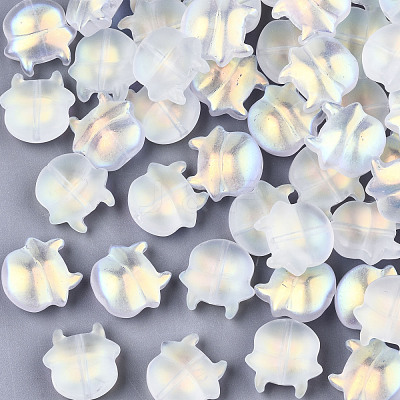 Transparent Spray Painted Glass Beads DGLA-R052-001-C01-1