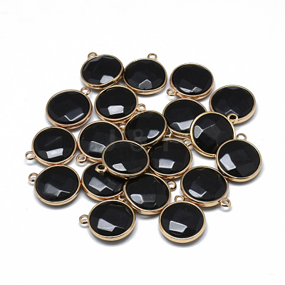 Dyed & Heated Natural Black Agate Pendants G-T073-01K-1