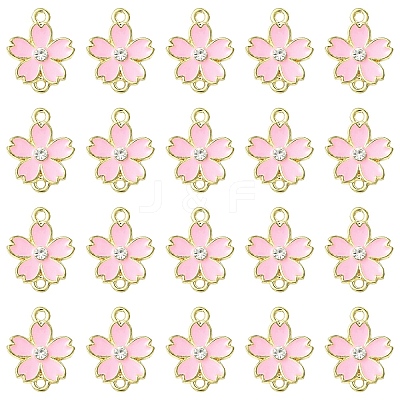 20Pcs Alloy Enamel 5-Petal Flower Connector Charms FIND-YW0009-33A-1