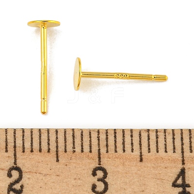 925 Sterling Silver Flat Pad  Stud Earring Findings LS-STER-K167-045C-G-1