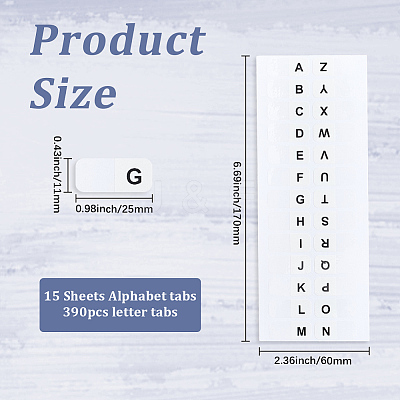 15Pcs Paper Letter Self-Adhesive Stickers DIY-SP0006-56A-1