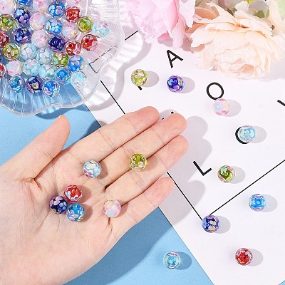 10Pcs Round Lampwork Beads LAMP-YW0001-60A-1