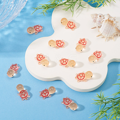 12Pcs Luminous Translucent Resin Sea Animal Cabochons RESI-TA0004-56A-1