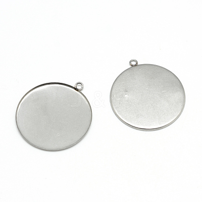 Tarnish Resistant 304 Stainless Steel Pendant Cabochon Settings STAS-T008-130-1