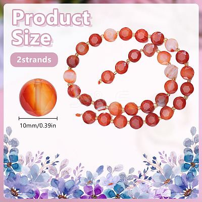 2 Strands Natural Red Agate Beads Strands G-DR0001-06-1