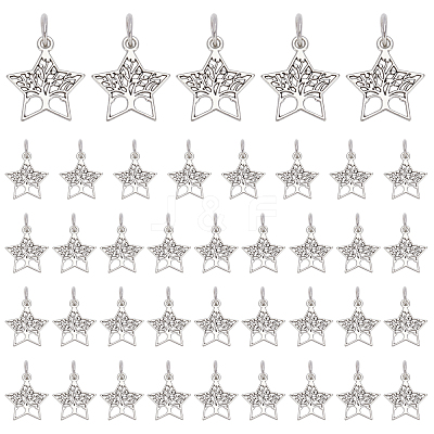 40Pcs Tibetan Style Alloy Pendants FIND-PH0002-59-1