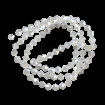 Imitation Jade Electroplate Glass Beads Strands GLAA-F029-J4mm-A06-1