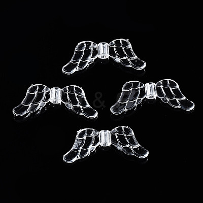 Transparent Clear Acrylic Faceted Wing Beads X-TACR-R1-1