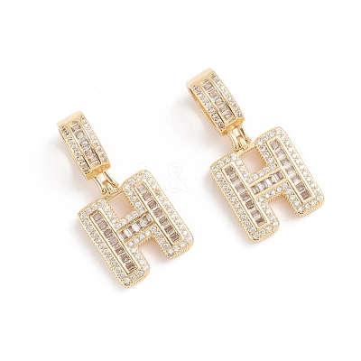 Brass Micro Pave Cubic Zirconia Pendants ZIRC-G165-13G-H-1