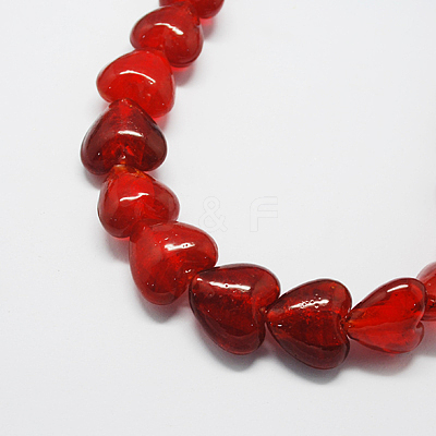 Handmade Gold Foil Glass Beads FOIL-R050-15x10mm-1-1