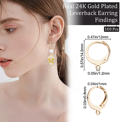 100Pcs 304 Stainless Steel Leverback Earring Findings STAS-BBC0002-03-1