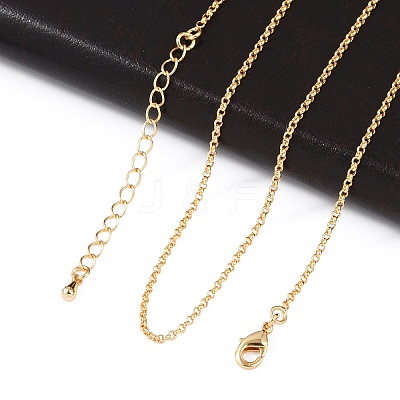 Long-Lasting Plated Brass Cable Chain Necklaces NJEW-K112-10G-NF-1