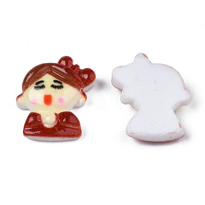 Spray Painted Opaque Resin Cabochons CRES-S302-76-1