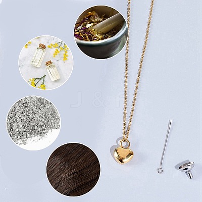 2Pcs 2 Colors Heart Stainless Steel Urn Ashes Pendants STAS-CN0001-73-1