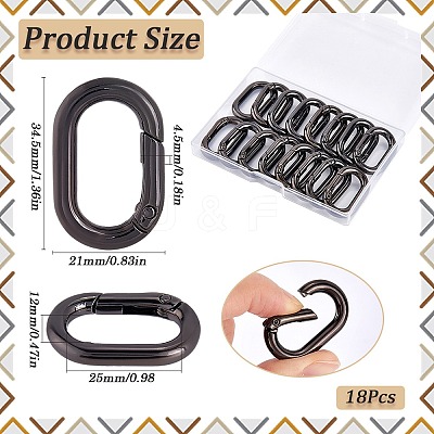 18Pcs Alloy Spring Gate Rings FIND-SP0001-43-1