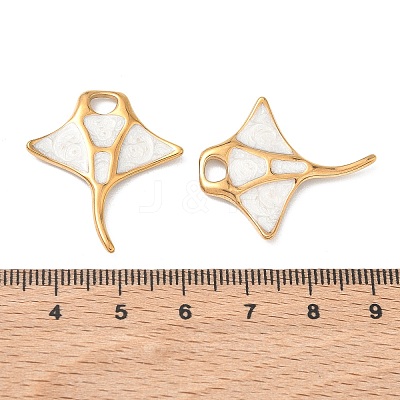304 Stainless Steel Enamel Pendants STAS-Q119-10C-G-1