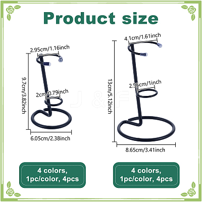 8Pcs 8 Styles Iron Crystal Scepter Display Stands ODIS-NB0001-52-1