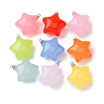 Iron Acrylic Pendants JACR-V001-01-1