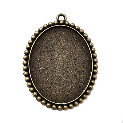 Vintage Tibetan Style Alloy Pendant Cabochon Bezel Settings X-TIBEP-M018-136AB-NF-1