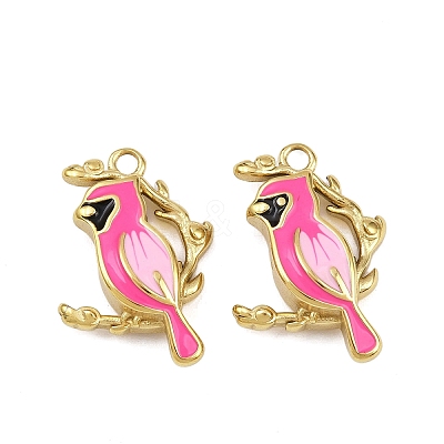 304 Stainless Steel Enamel Pendants STAS-P415-07G-02-1