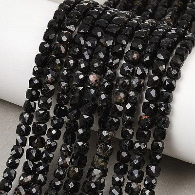 Natural Black Tourmaline Beads Strands X-G-P612-B01-01-1