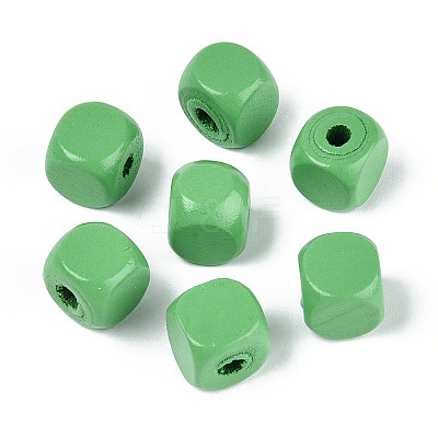 Spray Painted Wooden Beads WOOD-P021-01C-28-1
