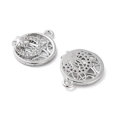 Brass Micro Pave Clear Cubic Zirconia Charms KK-F871-44P-1