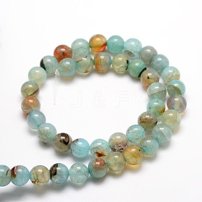 Dyed Natural Agate Round Beads Strands X-G-E321A-10mm-02-1