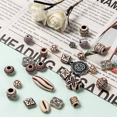 Mixed Antique Style Acrylic Beads X1-MACR-R546-01-1
