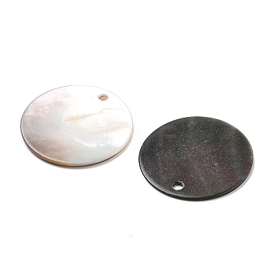 Natural White/Black Shell Carved Pendants SSHEL-D084-01C-1