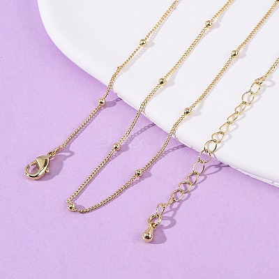 Brass Satellite Chain Necklaces MAK-L045-08G-1