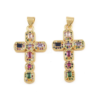 Brass Micro Pave Cubic Zirconia Pendants CU-CBADC6C-12G-03-1